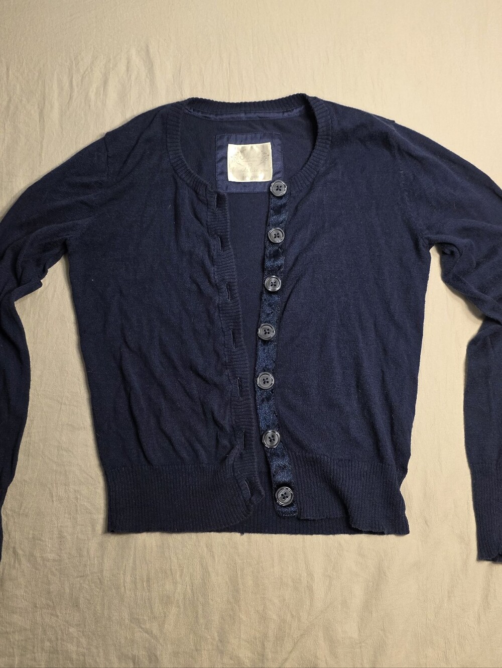 Justice Navy Button Down Long Sleeve Cardigan